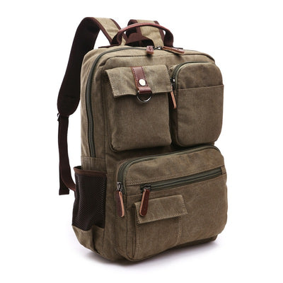 Backpack - Rolling Waxed Canvas Backpack For Men