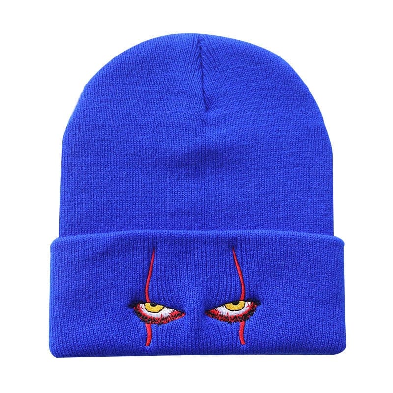 Halloween - Scary Clown Eyes Embroidered Woolen Knitted Beanie Hat
