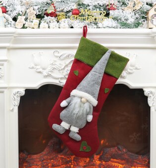 Large Christmas Stocking Cloth Santa Xmas Socks