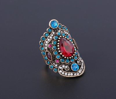 Ring - Women's Vintage East India Style With CZ Diamonds Ring