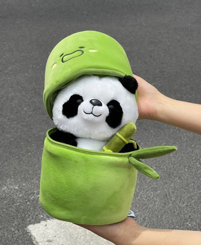 Cute Bamboo Tube Panda Stuffed Pillow Toy