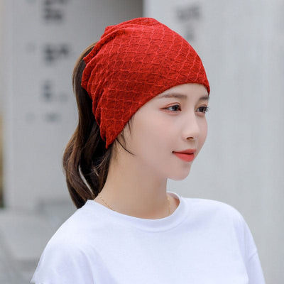 Women's Thin Breathable Baotou Knitted Summer Scarf Hat