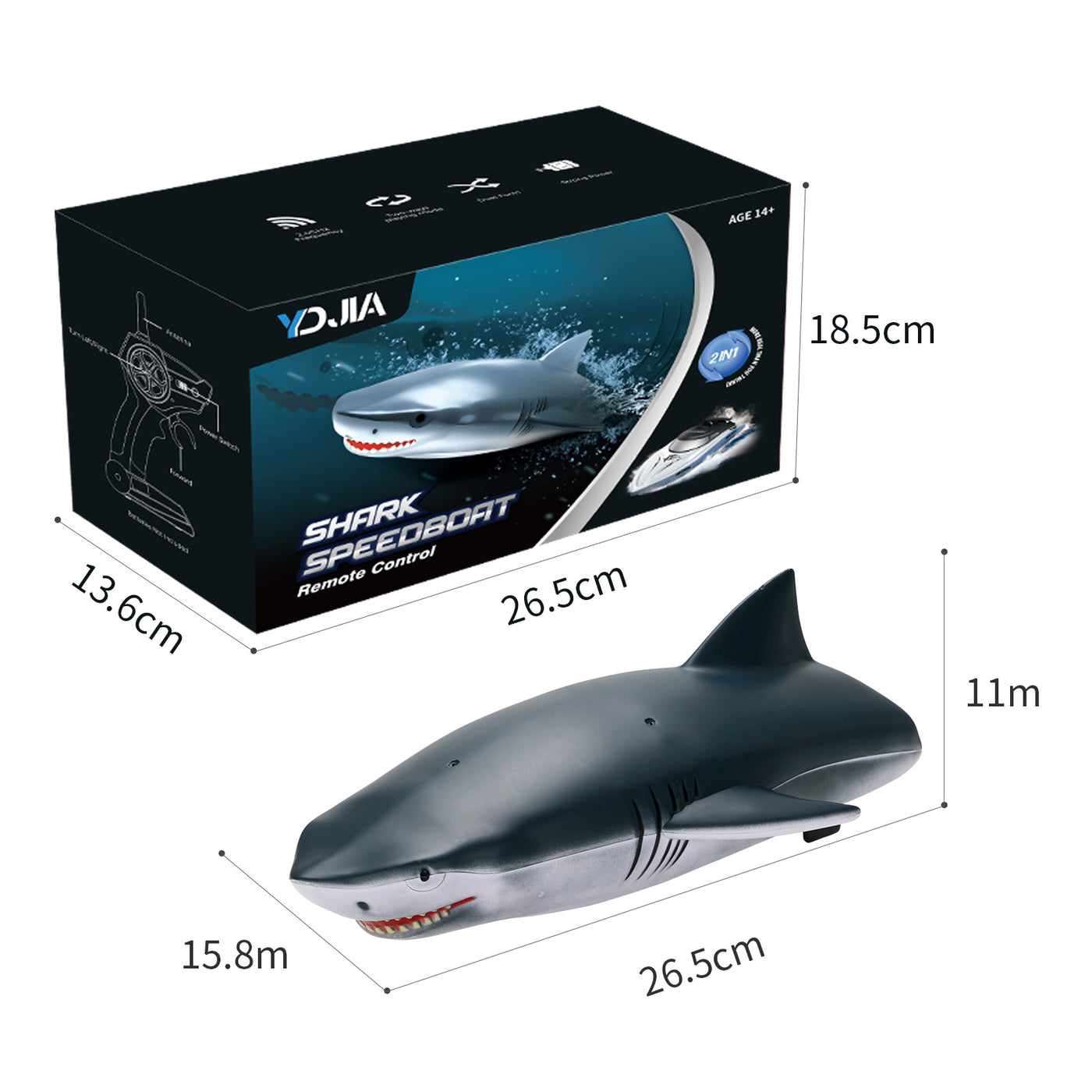 2.4G Electric Remote Control Shark Speed Boat RC Boat