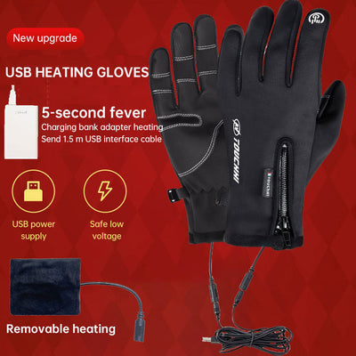 Unisex USB Heated Winter Touch Screen Gloves