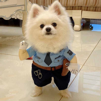 Funny Pet Halloween Costume Police Traffic Officer - GiddyGoatStore
