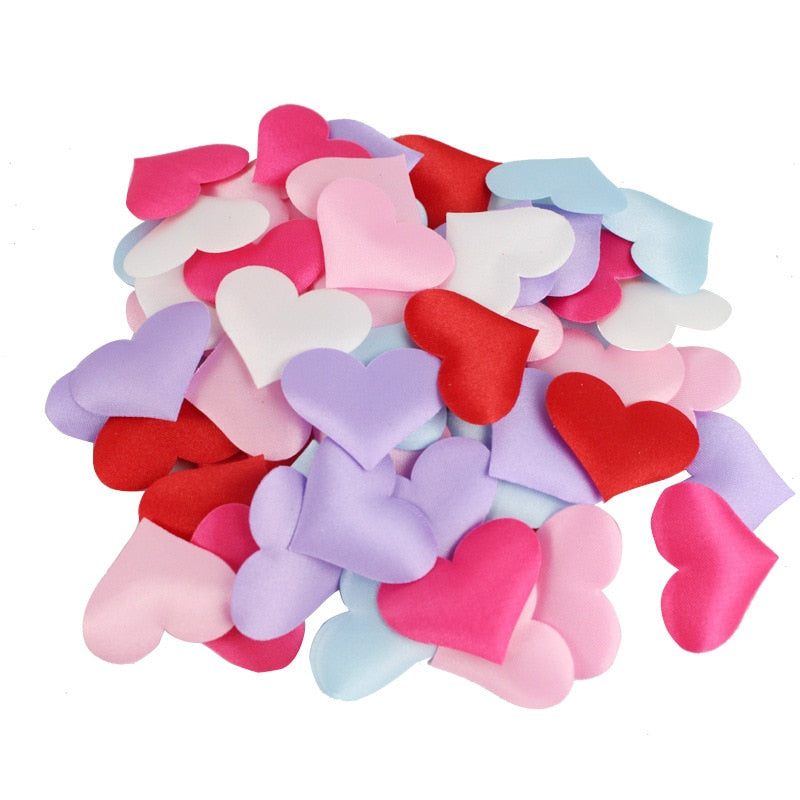 50Pcs Romantic Satin Sponge Heart Petals