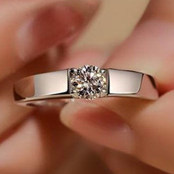 Ring - Unisex For Love Of Coronation Four Claw CZ Diamond Couple Adjustable Ring