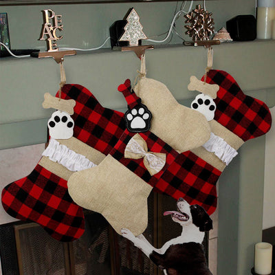 Christmas Stocking Dog Paws Xmas Sock