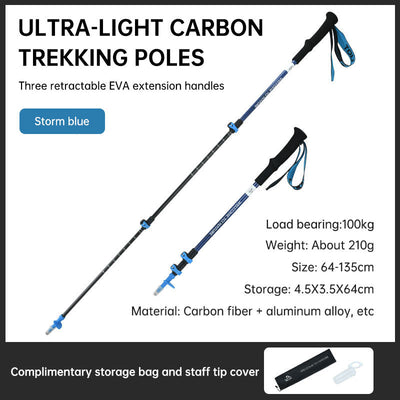 Ultra Light Telescopic Alpenstock Carbon Walking Sticks
