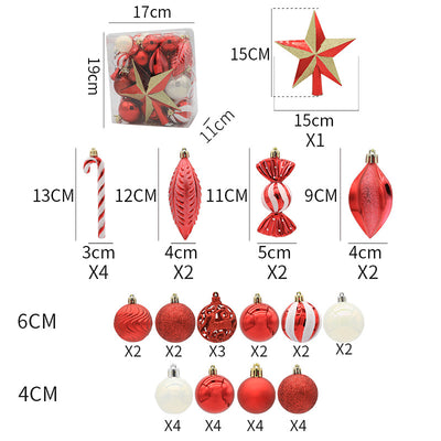 40PCS Christmas Ball Xmas Tree Ornaments