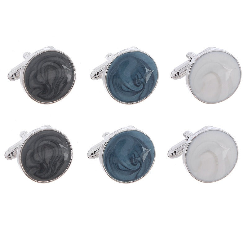 Cufflinks - French Round Lacquer Cufflinks