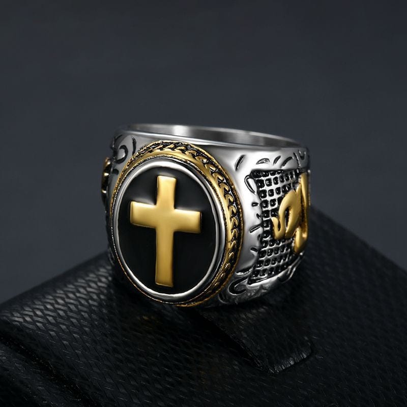 Ring - Men's Gold Plated God's Hand Titanium Steel Ring