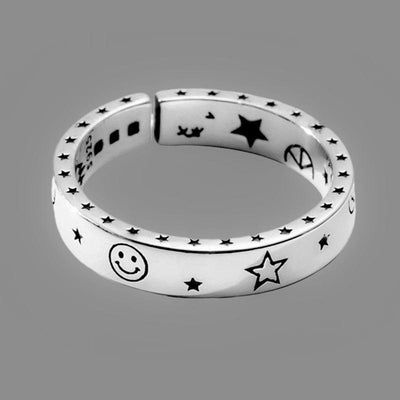 Ring - Women's Vintage Moon Star Adjustable Ring