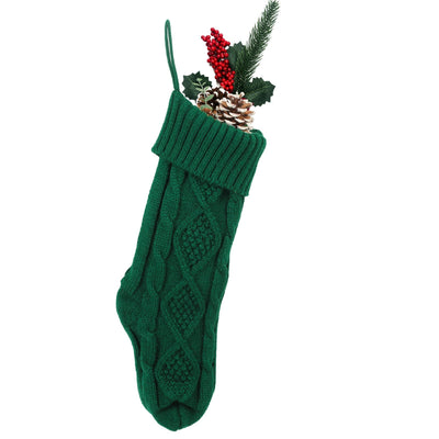 Christmas Stocking Embroidered Knitted Wool Xmas Socks