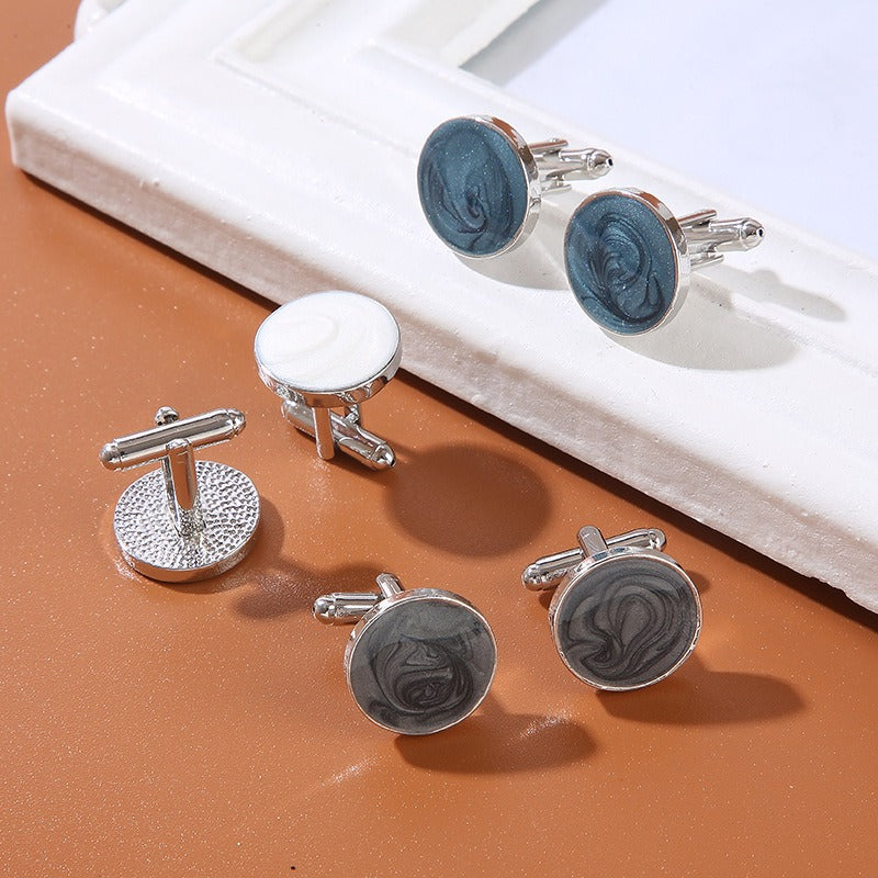 Cufflinks - French Round Lacquer Cufflinks