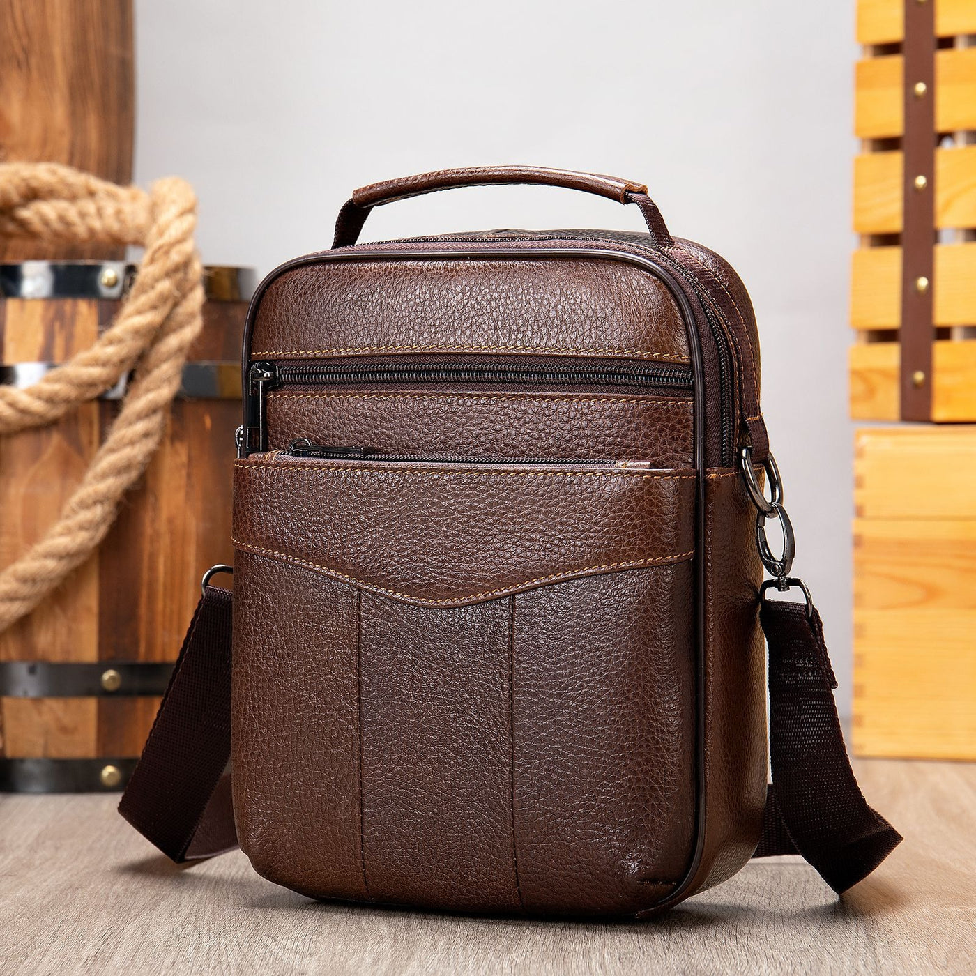 Bag - Men's Genuine Cowhide Leather Briefcase Bag