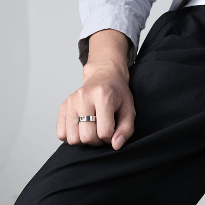 Ring - Unisex Heart-Shaped Titanium Steel Couples Engagement Ring