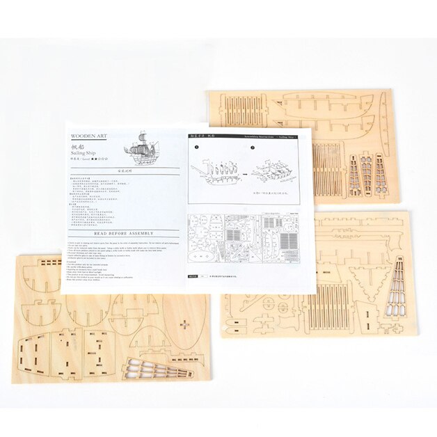 Laser Cut DIY Sailing Ship 3D Wood Puzzle