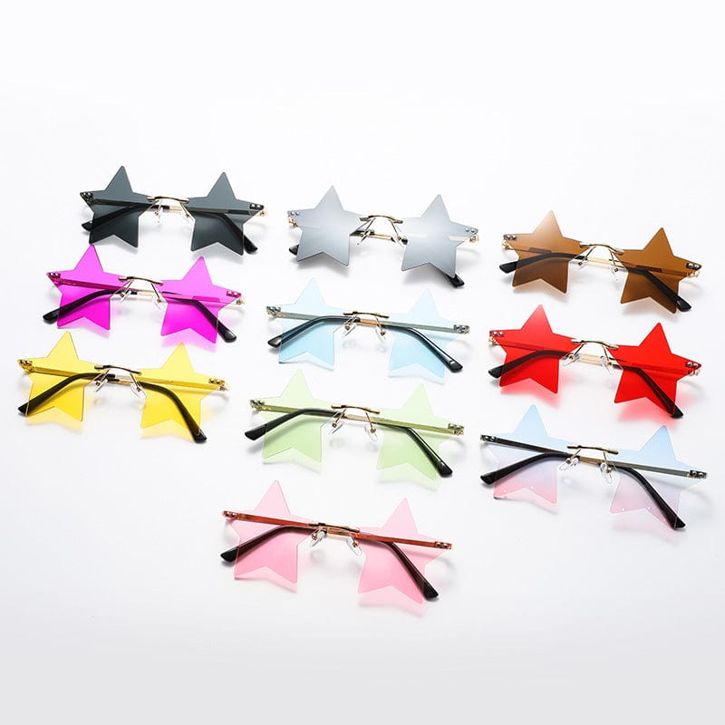 Gafas de sol - Gafas de sol sin marco con estrella de cinco puntas Punk Wear UV400