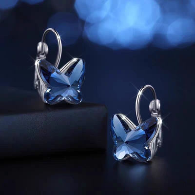 Earrings - Deep Blue Butterfly Ear Rings