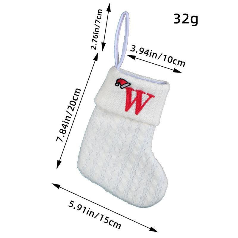 White Christmas Stocking Personalized Letter Xmas Sock