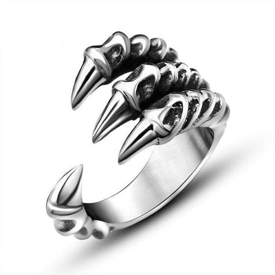 Ring - Unisex 316L Stainless Steel Silver Dragon Claw Ring