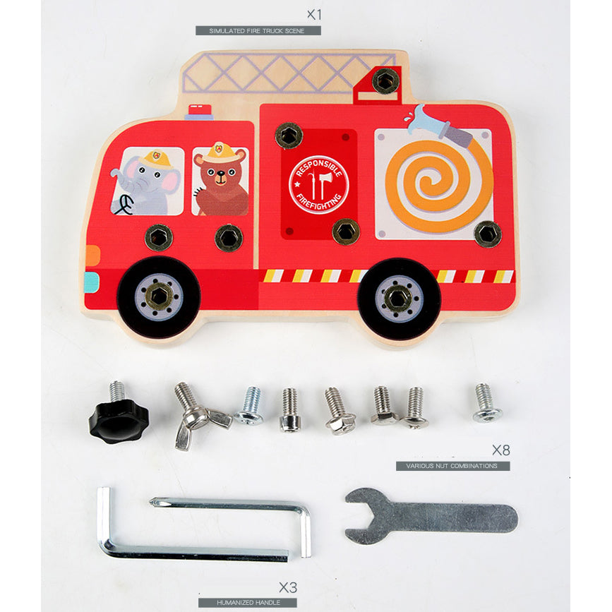 Kids Fire Truck Workbench Screw Tool Toy