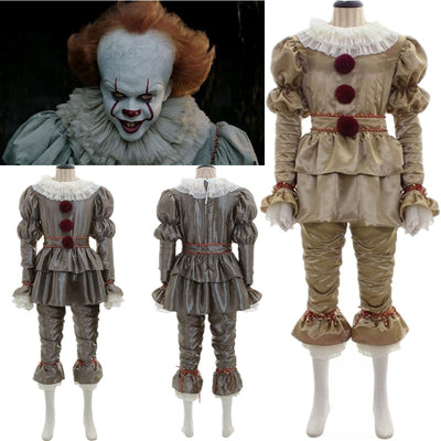 Halloween Pennywise Scary Clown Costume For Adult Kids