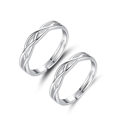 Ring - Unisex Junli 925 Sterling Silver Adjustable Couples Ring