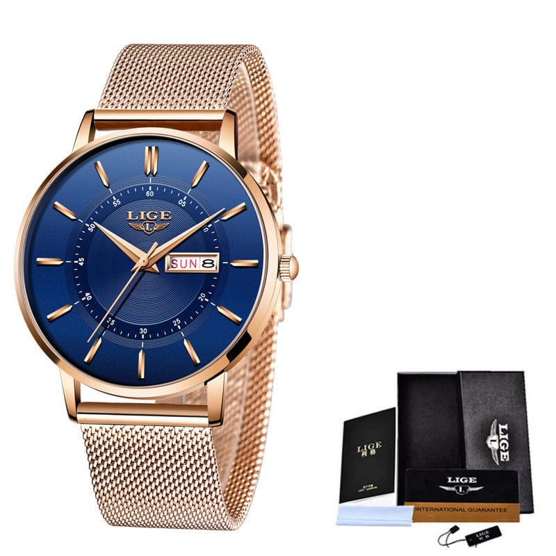 Men's Watch - Lige Liger Quartz Calendar Watch - GiddyGoatStore