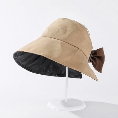 Women's Large Edge Walking Black Umbrella Fisherman Sunscreen Sun Hat