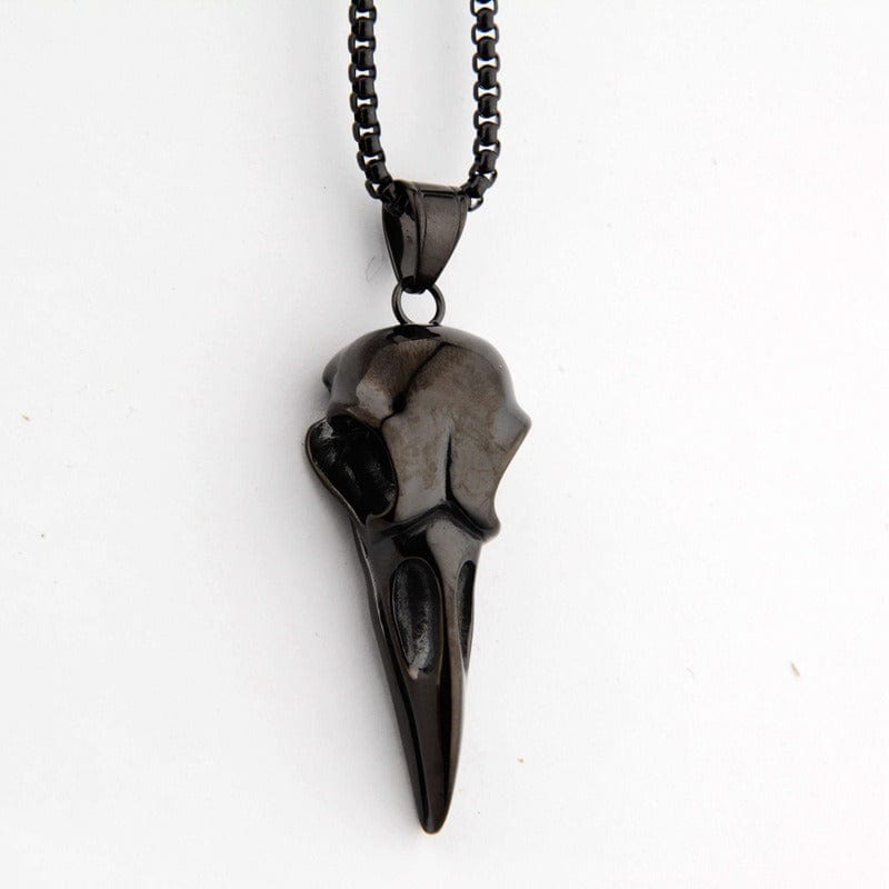 Necklace - Titanium Steel Unisex Crow Head Pendant