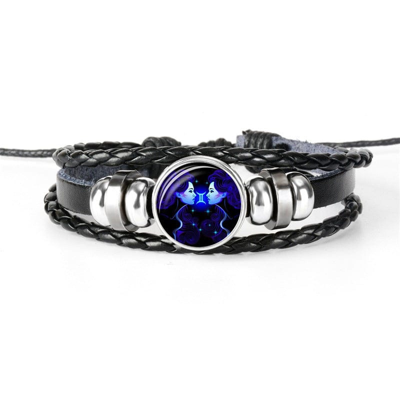 12 Constellations Beaded Leather Bracelet - GiddyGoatStore