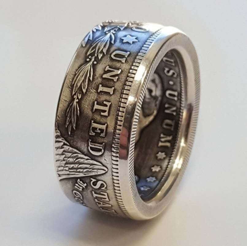 Ring - Men's New American Coat Of Arms 925 Sterling Silver Coin Ring