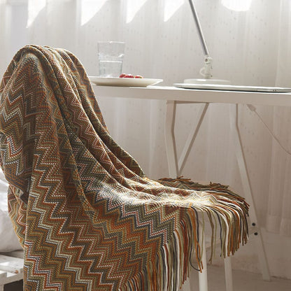 Bohemian Knitted Small Sofa Blanket