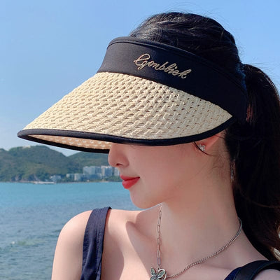 Women's Big Brim Embroidery Letter Stitching Sun Hat