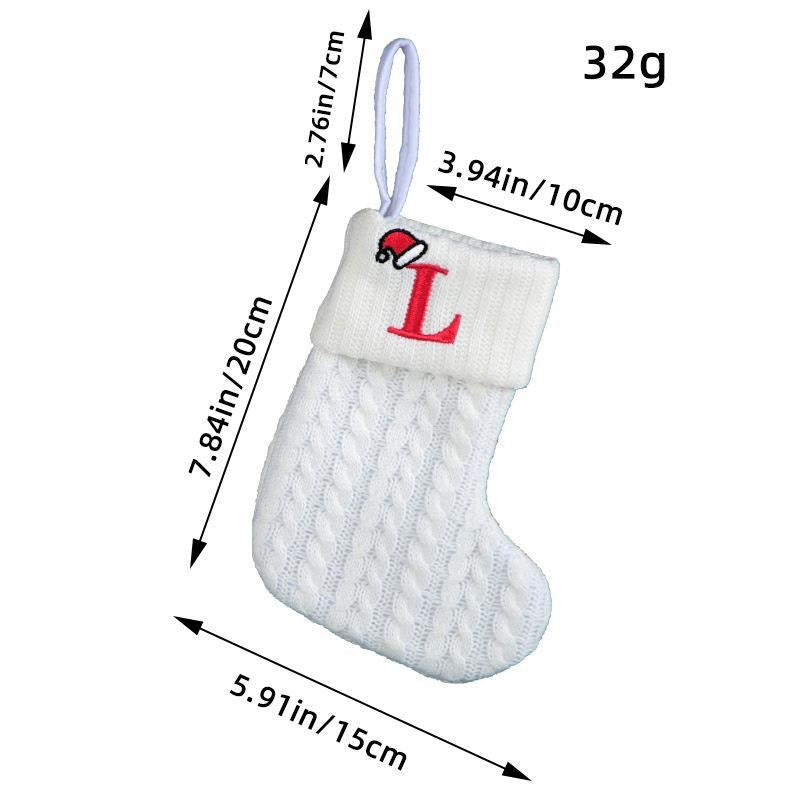 White Christmas Stocking Personalized Letter Xmas Sock