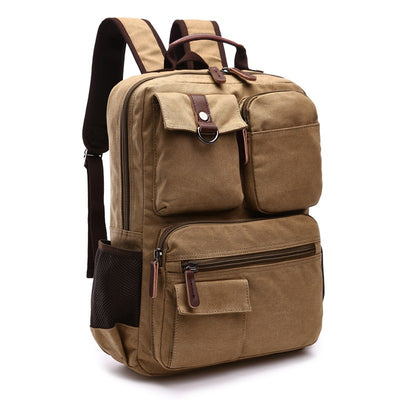 Backpack - Rolling Waxed Canvas Backpack For Men