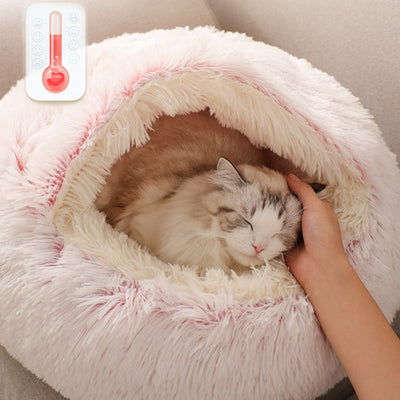 Pet Round Warm Soft Plush Cat Dog Bed House