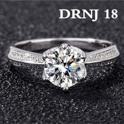 Ring - Women's Eight Heart Eight Arrow Six Claw Moissanite Zircon Wedding Ring