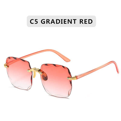 Gafas de sol - Gafas de sol unisex UV400 rojas del verano de lujo sin montura cuadradas