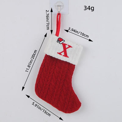 Red Christmas Stocking Personalized Letter Xmas Sock