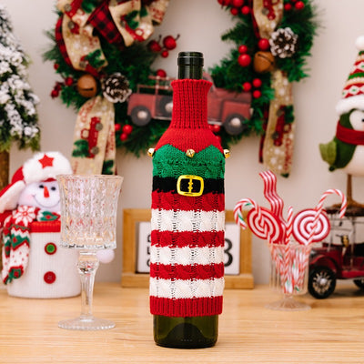 Christmas Knitted  Cozy Wine Bottle Set  Wine Bottle  Set