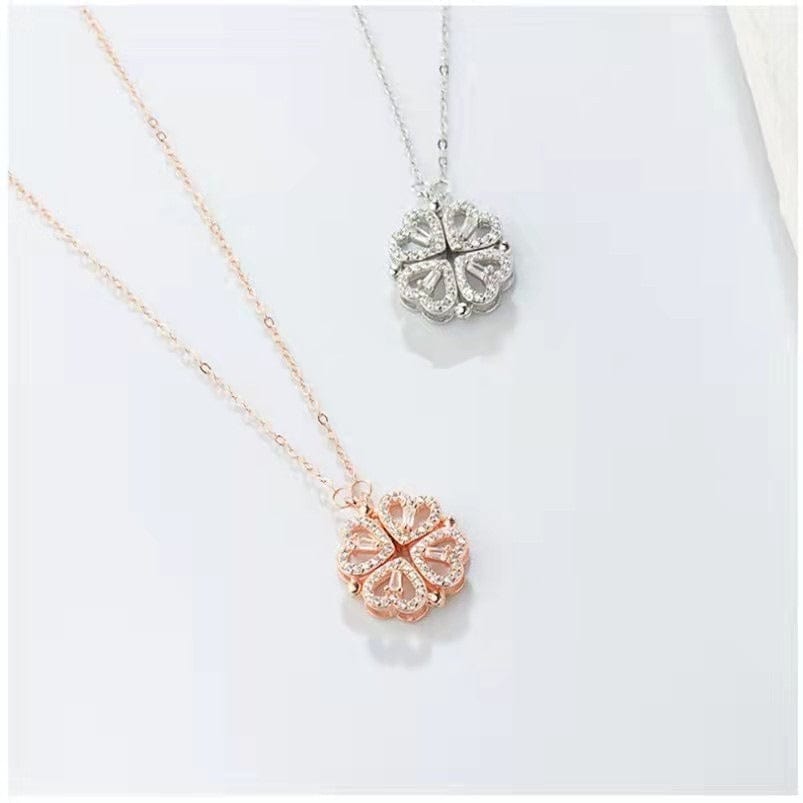 Necklace - Women's Simple and Fashionable Four-Leaf Clover Folding Love Necklace