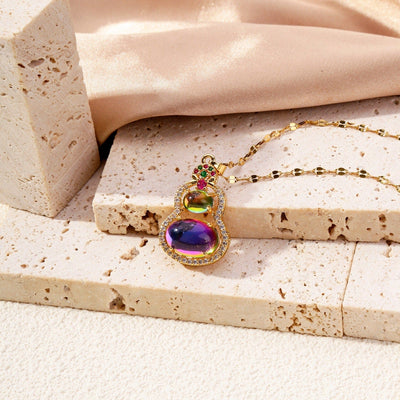 Necklace - Women's Exquisite Hip Hop Colorful Cat's Eye Stone Necklace