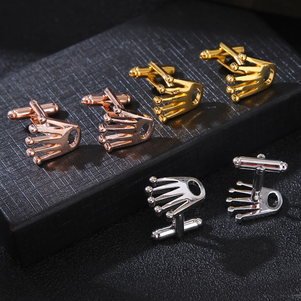 Cufflinks - French Copper Crown Cuff Links