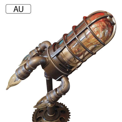Metal Steampunk Rocket Lamp