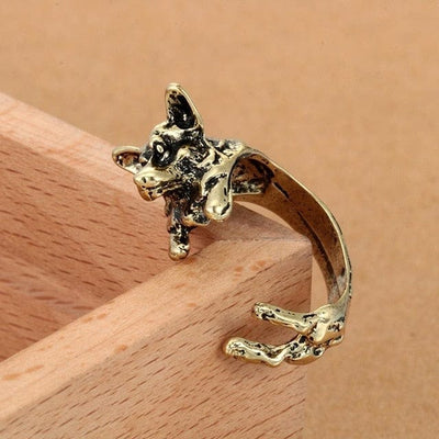 Ring - Women's Vintage Yorkie Poodle Adjustable Ring