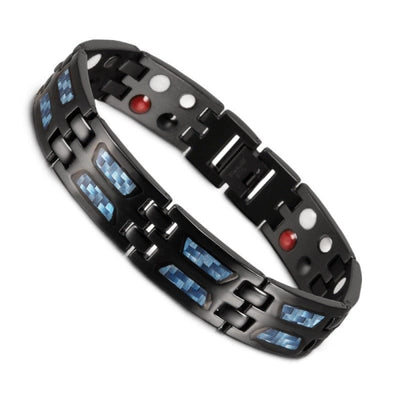 Pulsera - Pulsera magnética de acero titanio de fibra de carbono para hombres