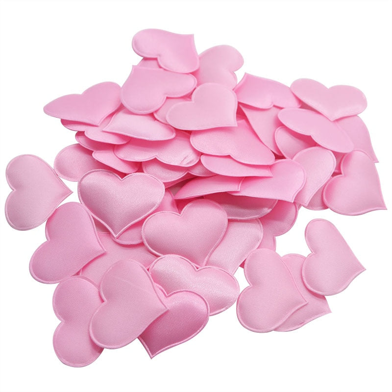 50Pcs Romantic Satin Sponge Heart Petals